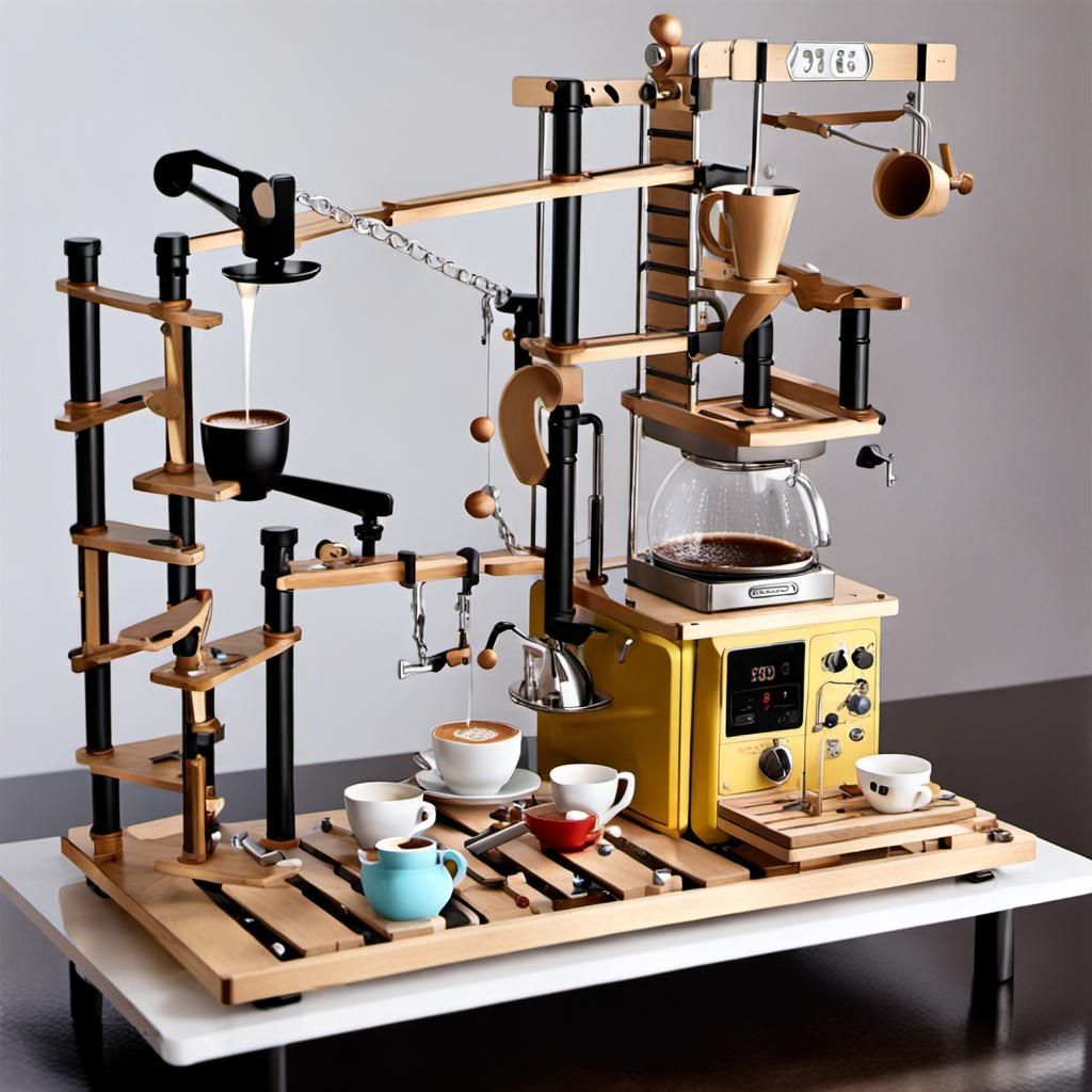 Rube Goldberg Coffee Maker AI Generated Artwork NightCafe Creator
