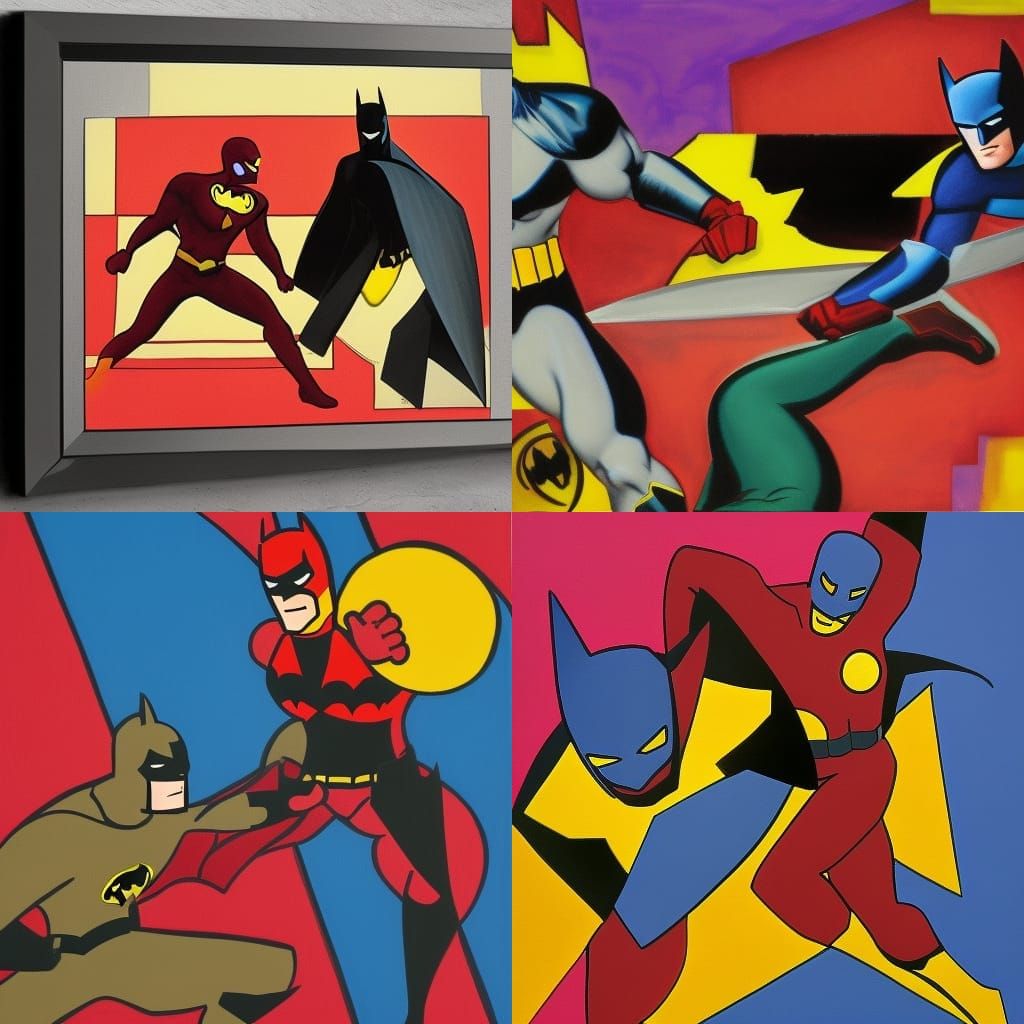 Batman fighting ironman