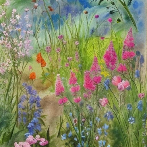 Wild flowers - AI Generated Artwork - NightCafe Creator