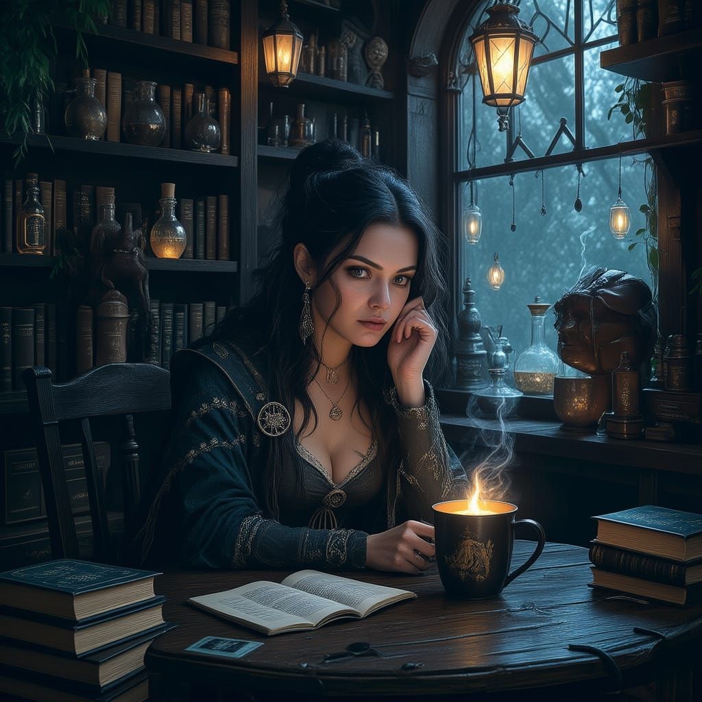 A café between moments — where timelines blur, and you face the versions of you that never were