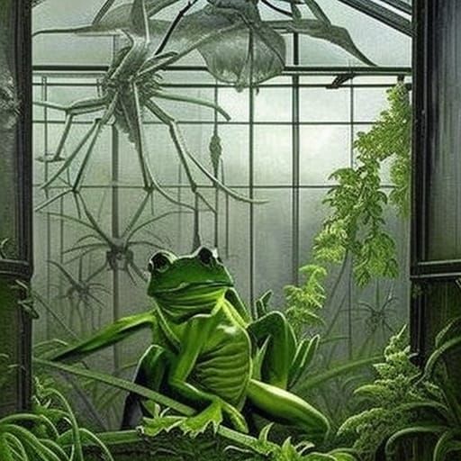 spider frog in a greenhouse