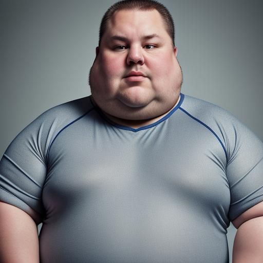 Picture of fat men in gym outfit
