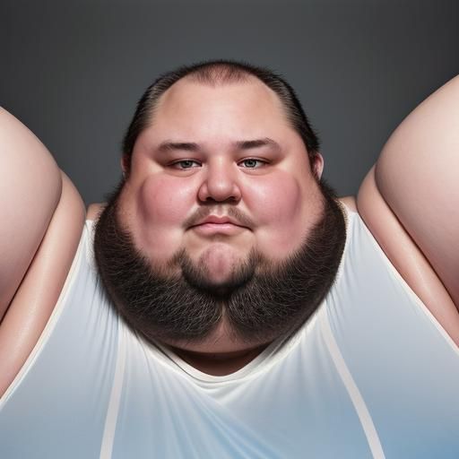 Picture of fat men in gym outfit
