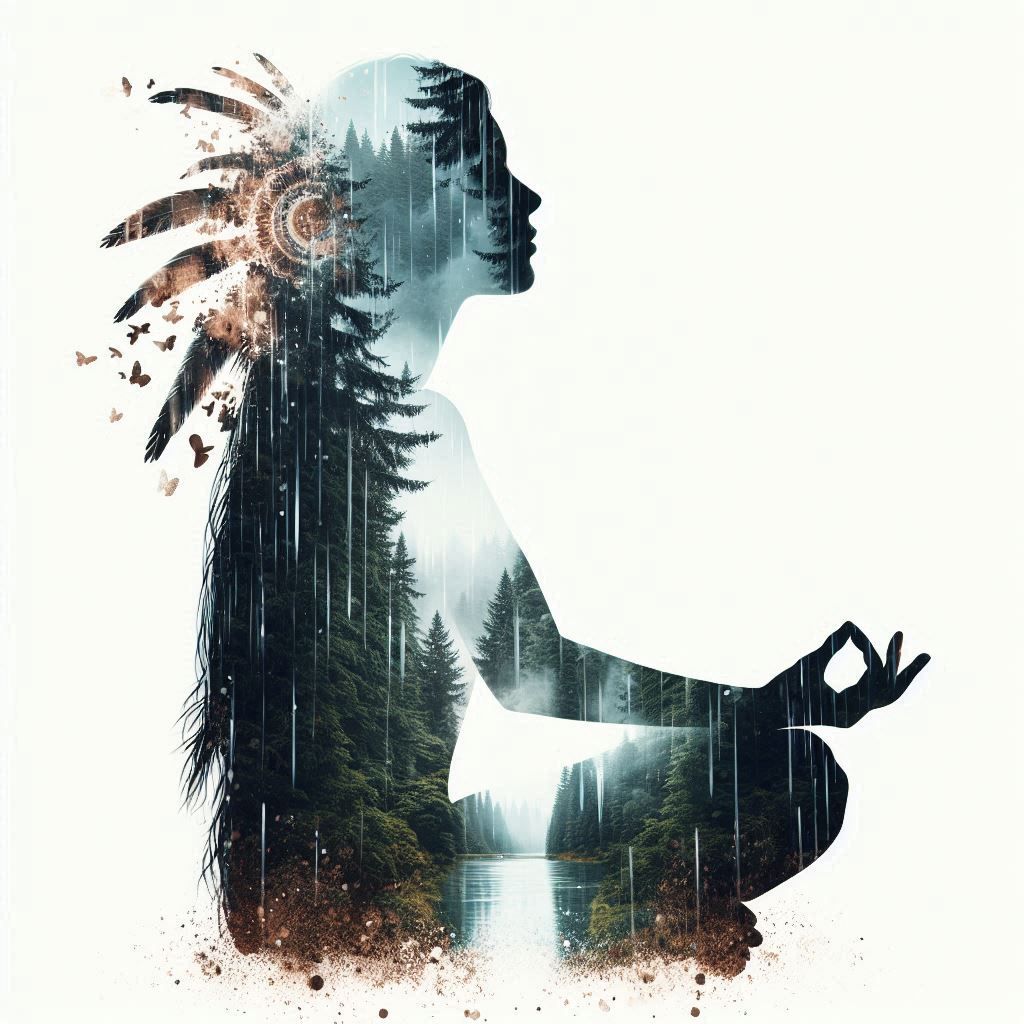 double exposure beautiful fantasy DALL-E 3 portrait landscap...