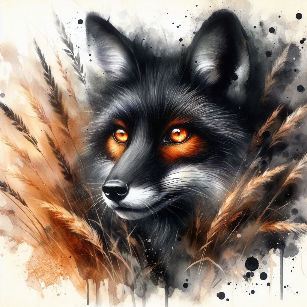 Watercolored fox