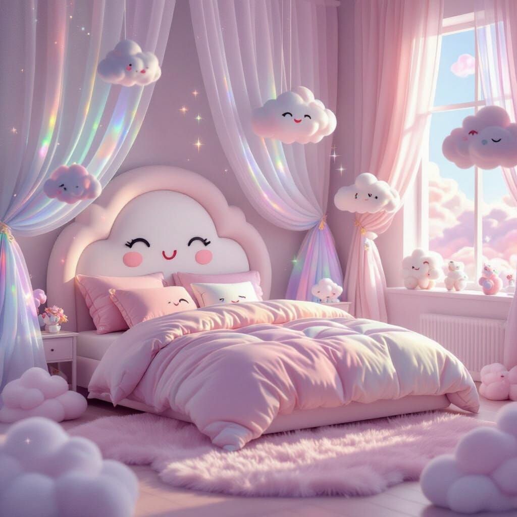 Whimsical dreamy bedroom   by @Arthy