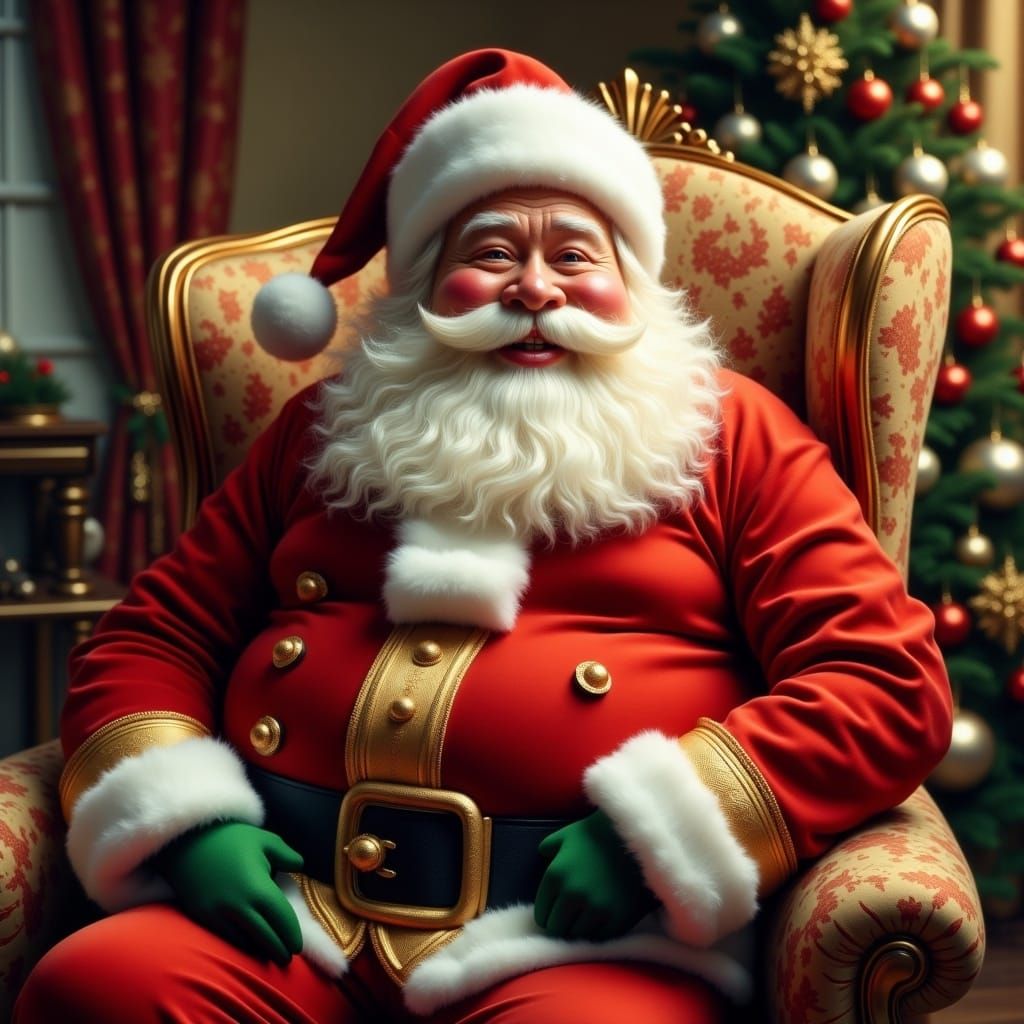 <lora:GazOilpaint:1.0>  Portrait of a jolly santa claus 