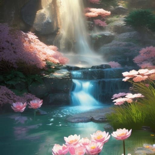 Water Lilies - AI Generated Artwork - NightCafe Creator