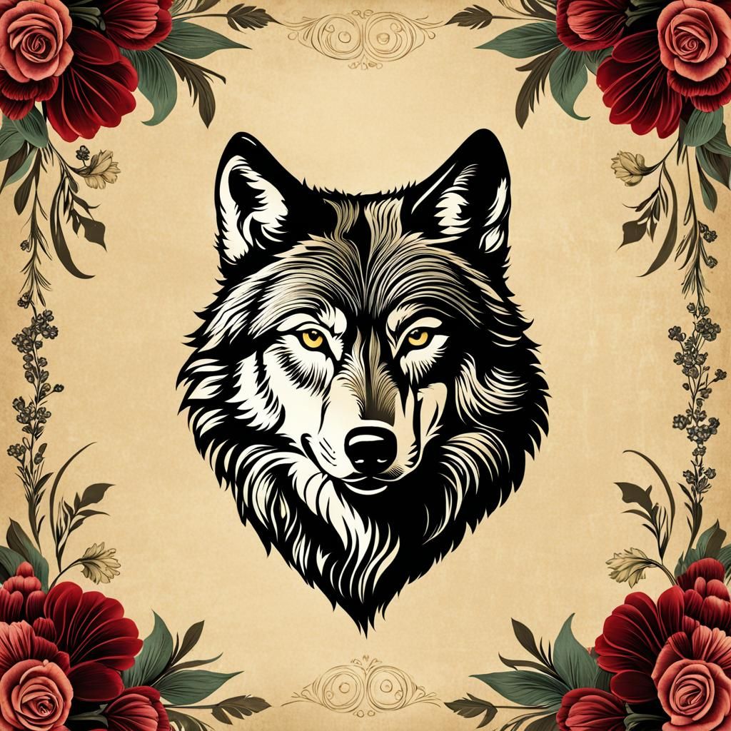 Wolf of Roses - AI Generated Artwork - NightCafe Creator