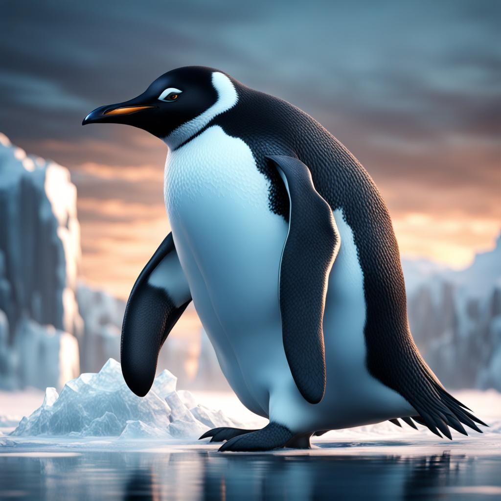 Penguin in the ice