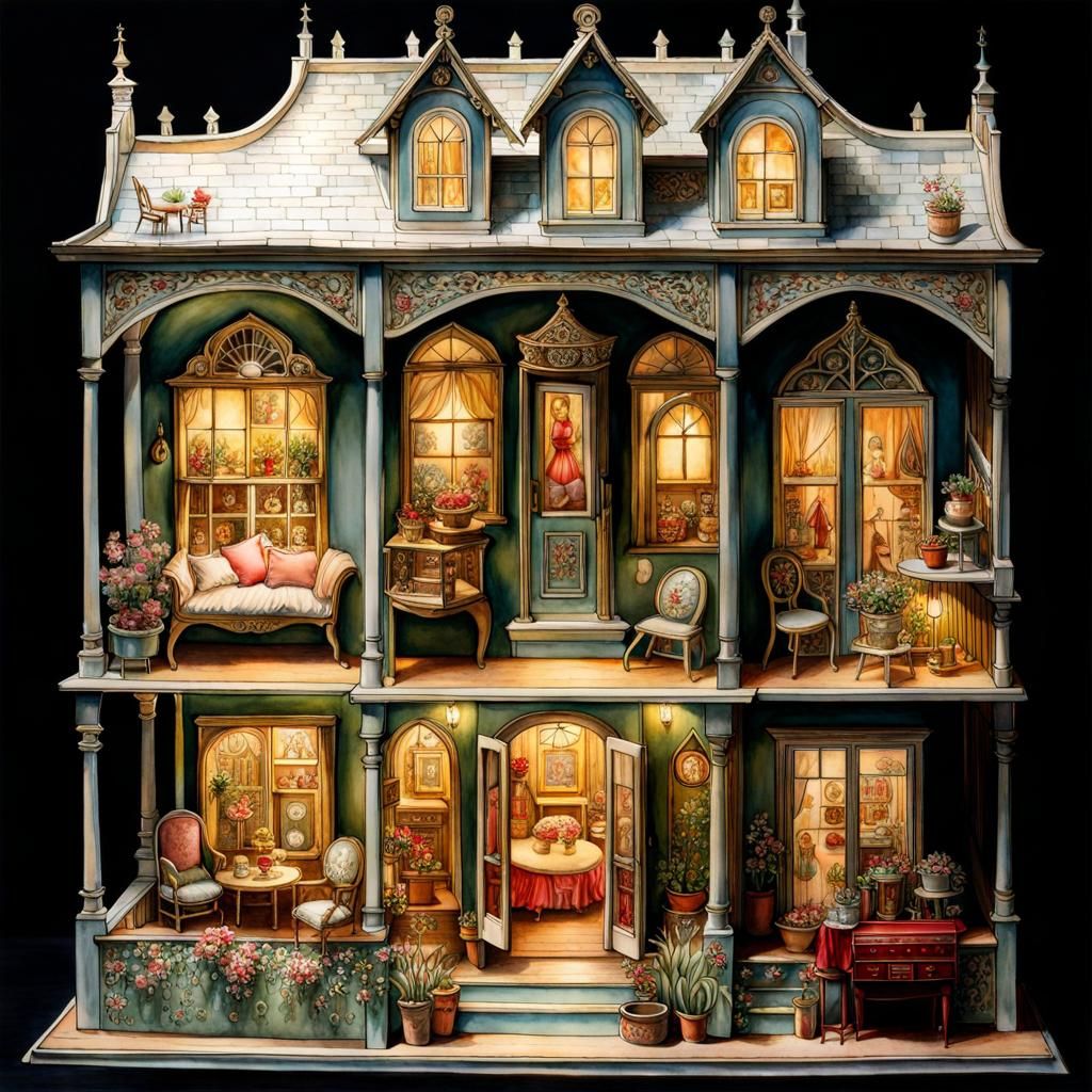 Vintage dollhouse AI Generated Artwork NightCafe Creator