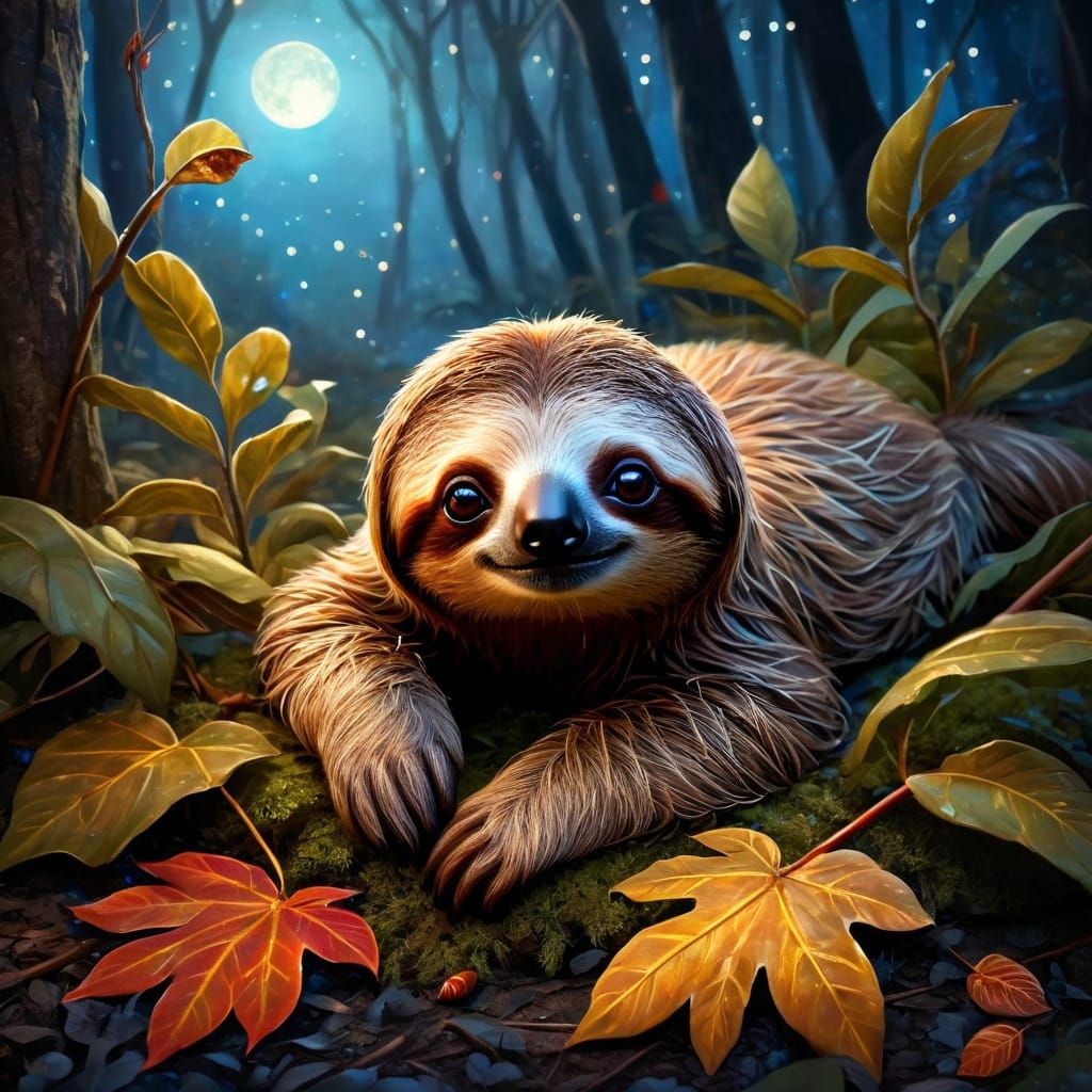Baby sloth Enjoying his Magic!! #2