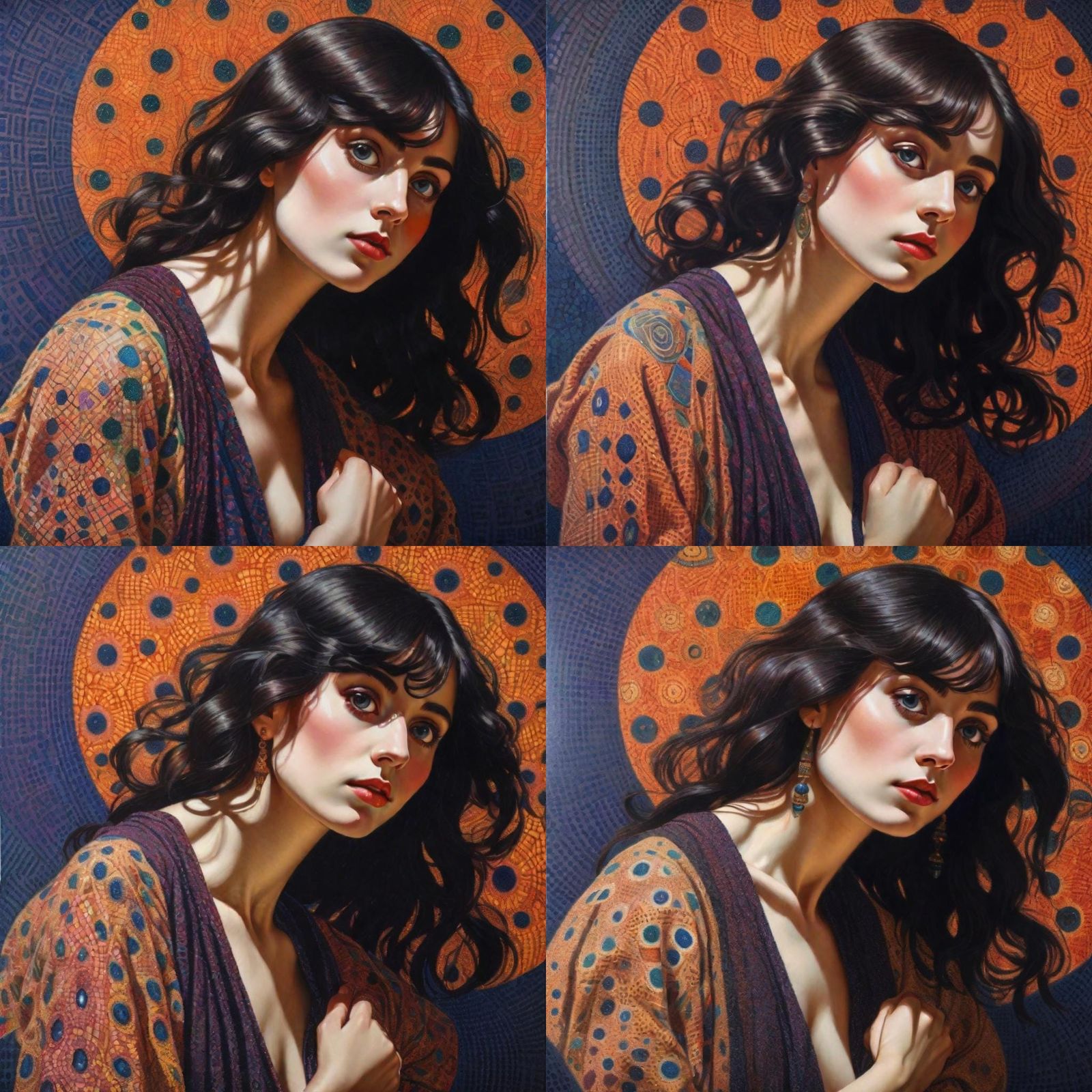 Beautiful dark haired woman with symmetrical facial features and large ...