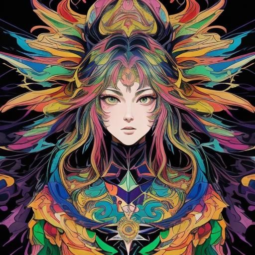 (Hyper detailed anime art of a dragon in psychedelic strong colors:1,8 ...