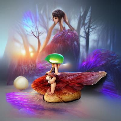 Fairy on a mushroom