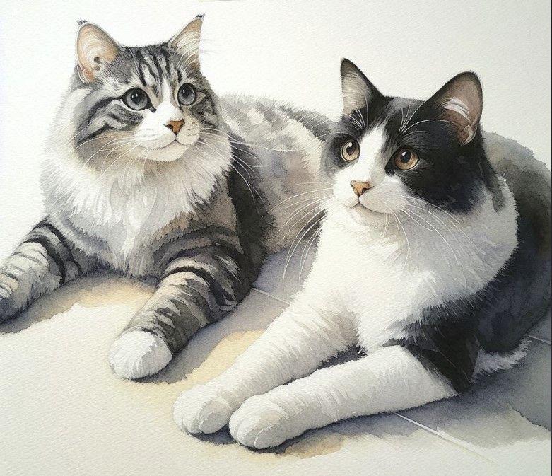 Watercolor Kitties