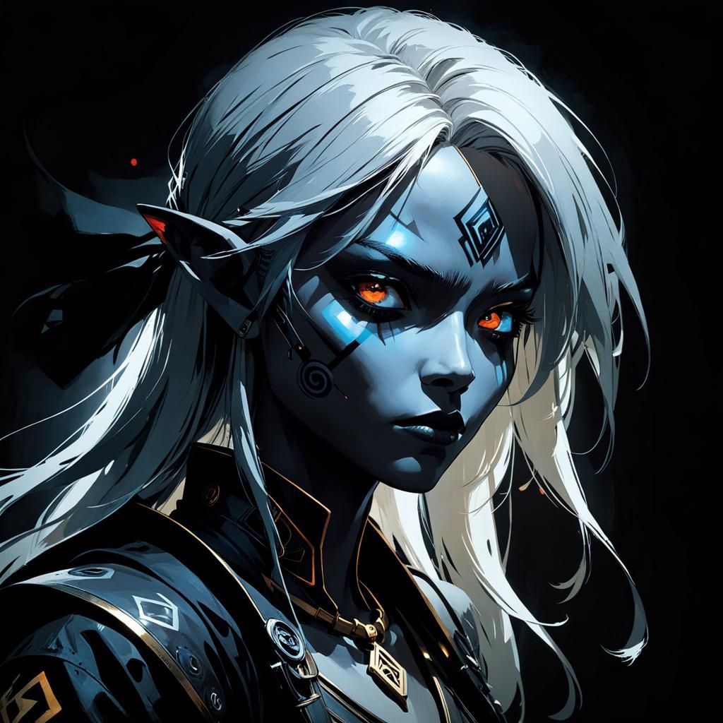 Drow Portrait - AI Generated Artwork - NightCafe Creator