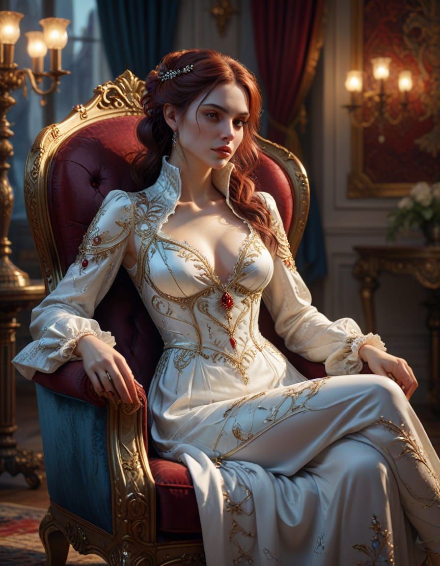 Ethereal Vampire in Luxurious Attire