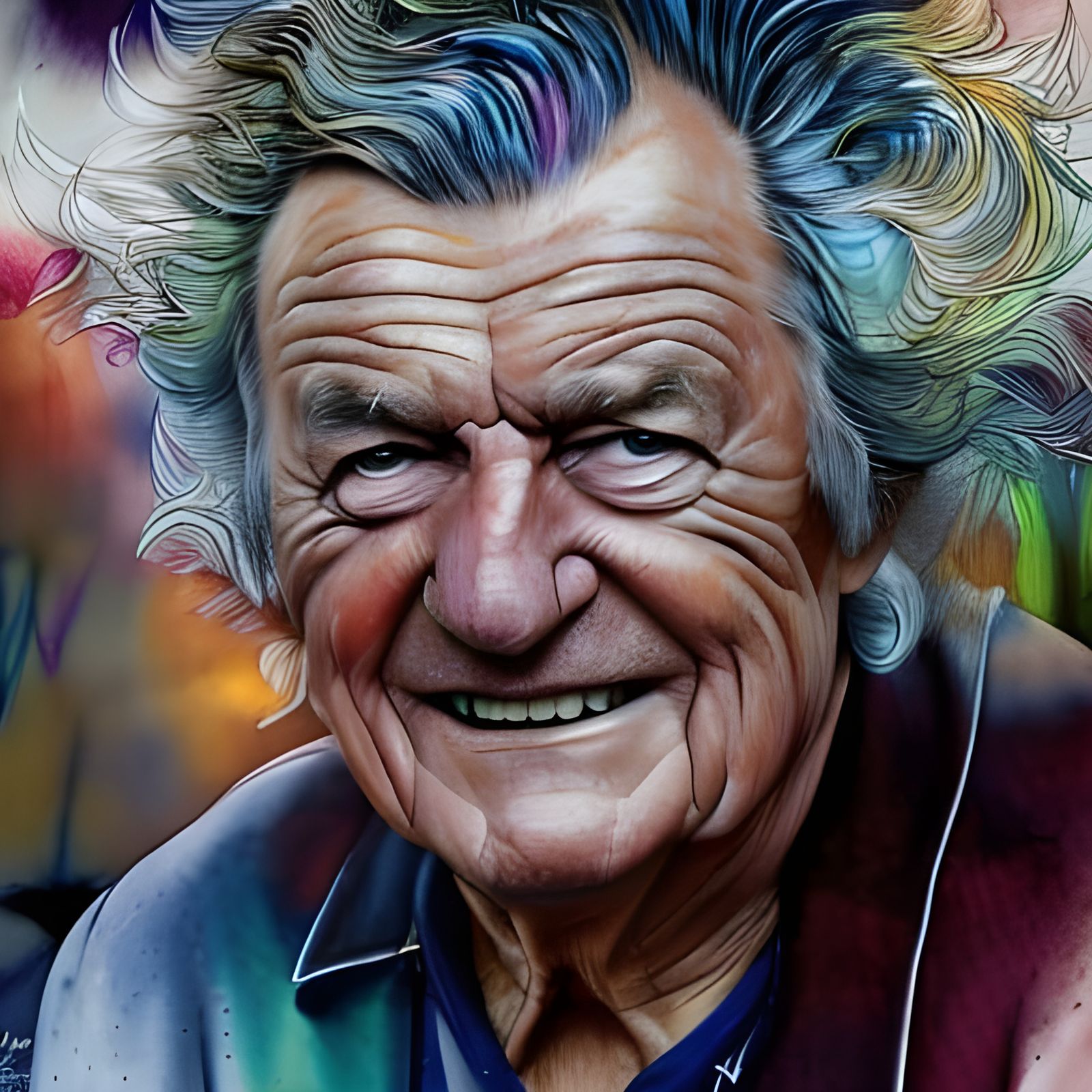 Bob Hawke colourful AI Generated Artwork NightCafe Creator