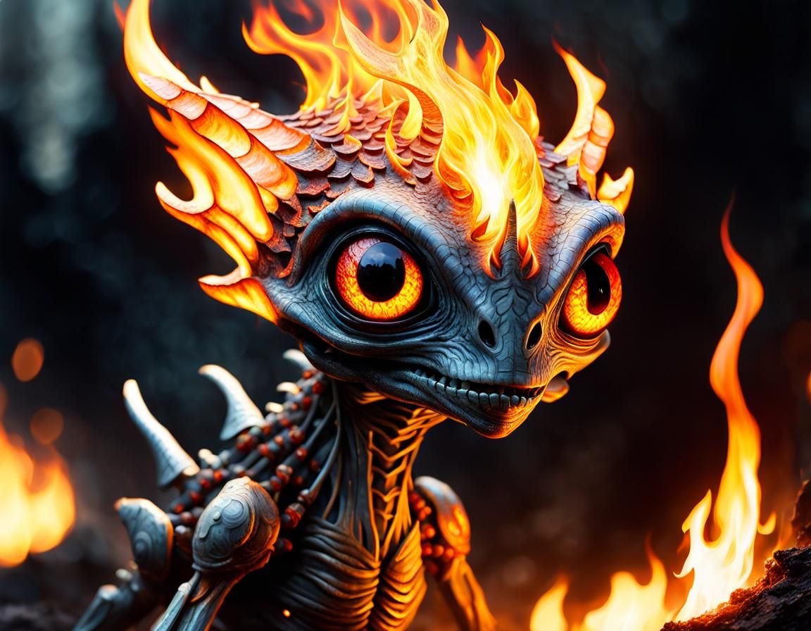 Flame alien - AI Generated Artwork - NightCafe Creator