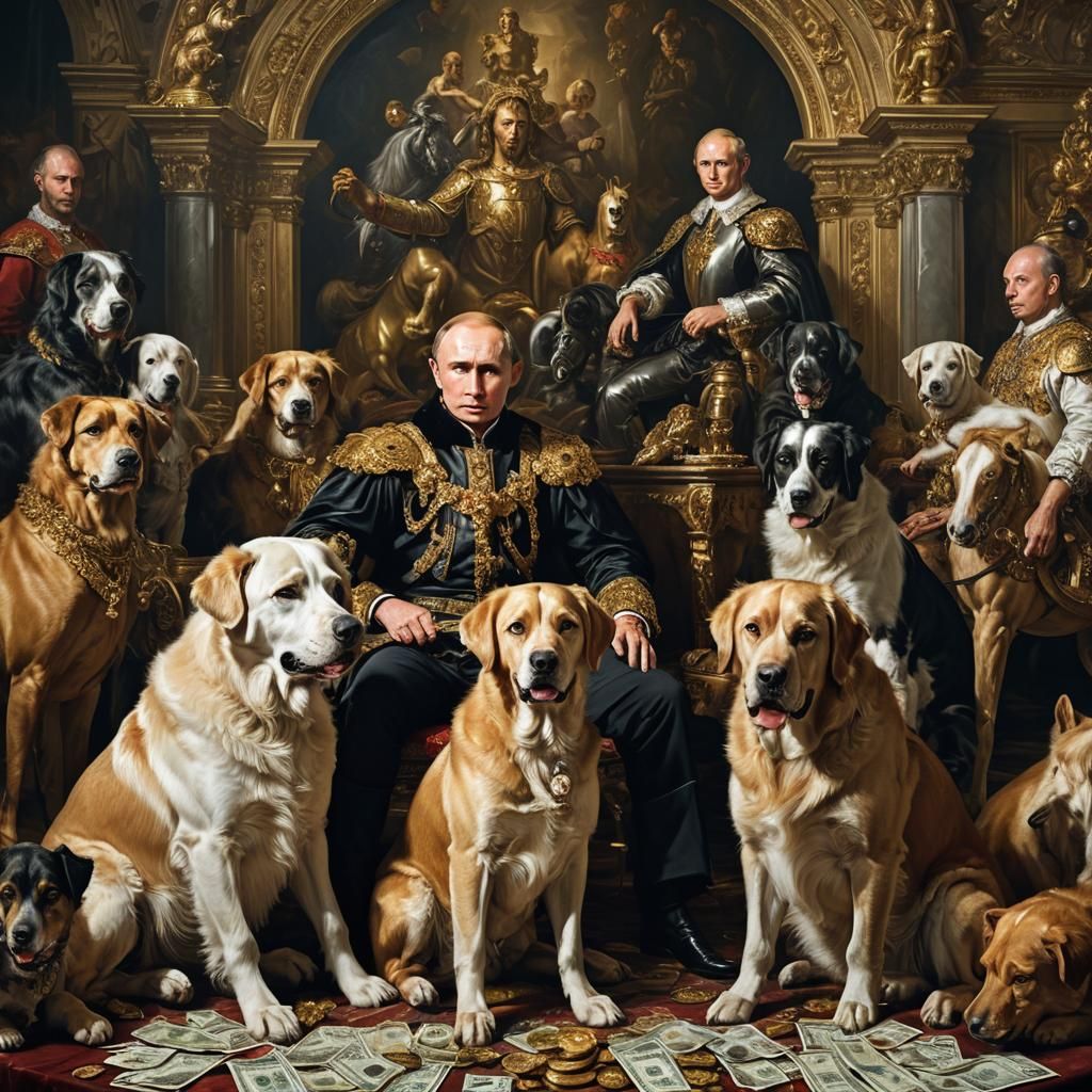 Putin's Baroque Fantasy Portrait with Animals
