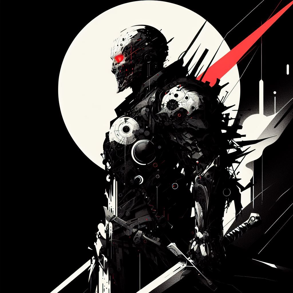 Grimdark Android warrior