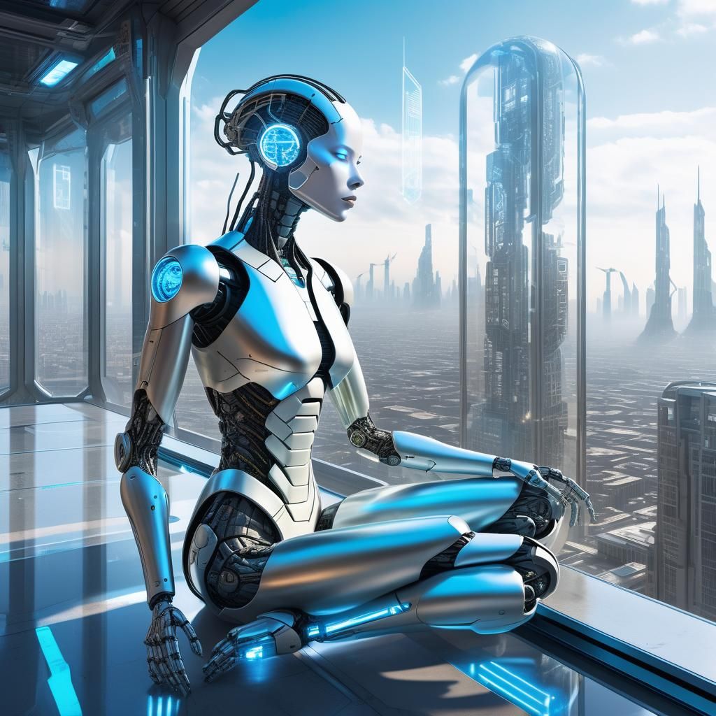 Futuristic Android Contemplation
