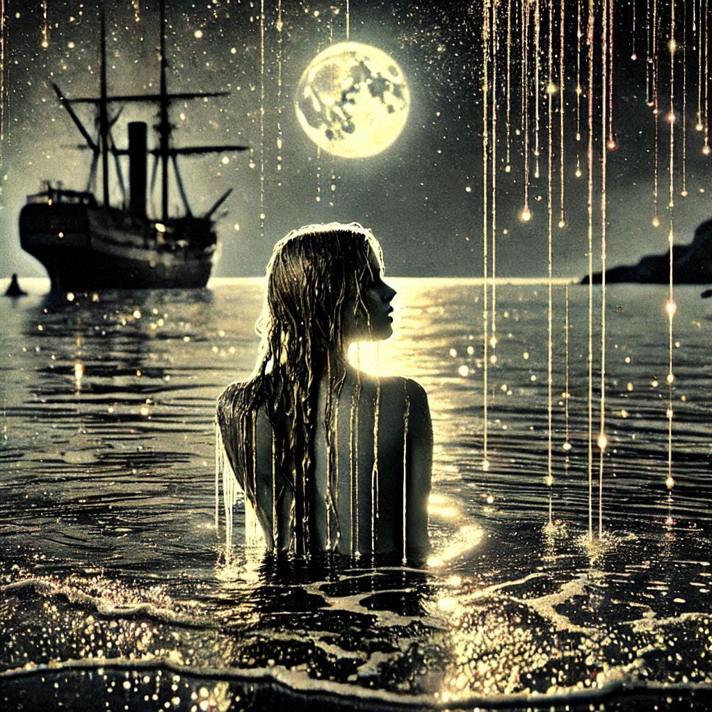 Night Dip of the Mystical Maiden: Celestial Waters in Monoch...