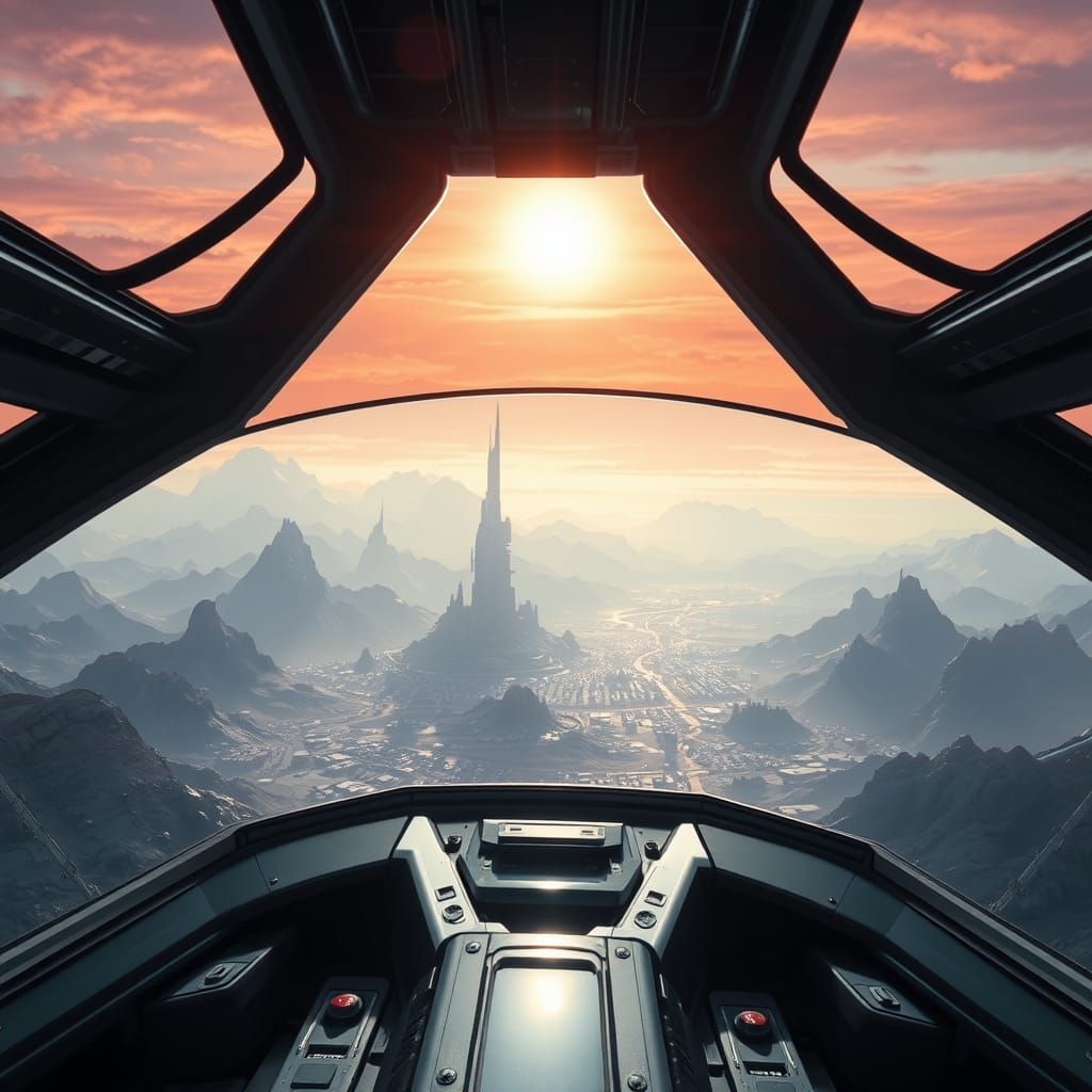 Futuristic Alien Metropolis in the Mountains