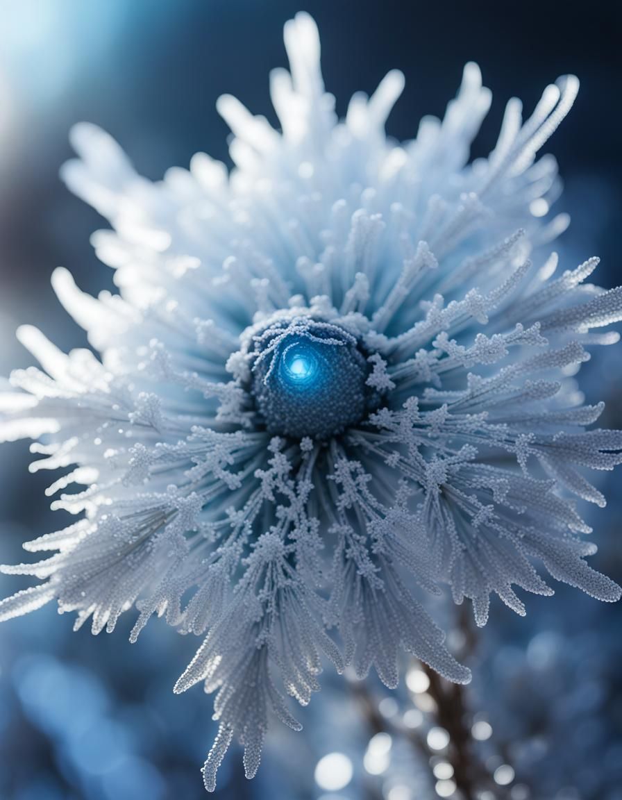 Close up of a frost flower Professional photography, bokeh, ...
