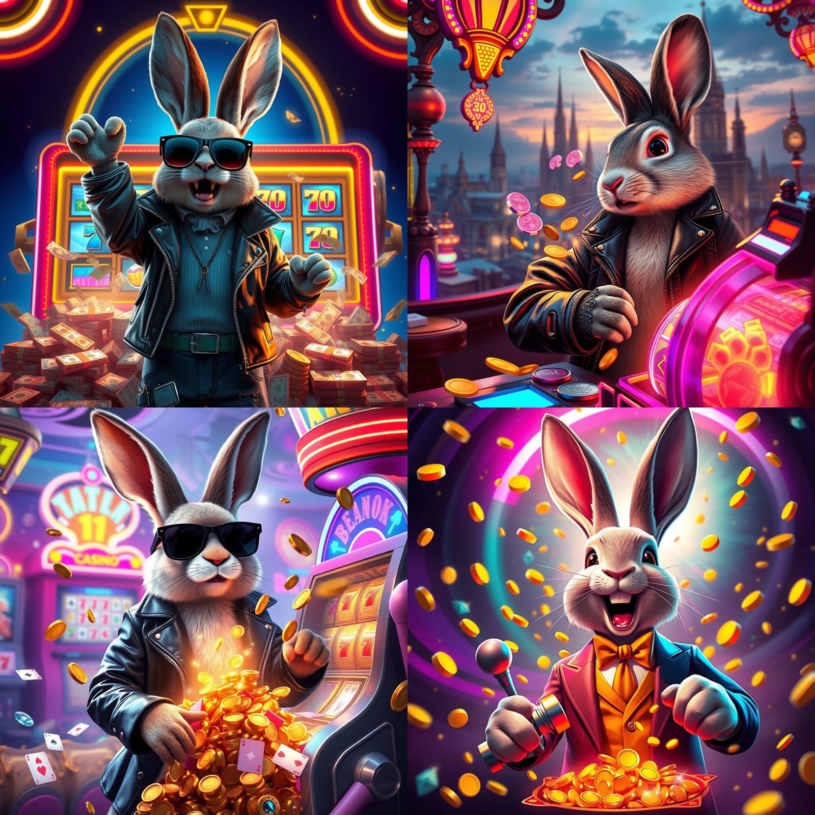 Rabbit Wins Jackpot: Detailed Matte Painting