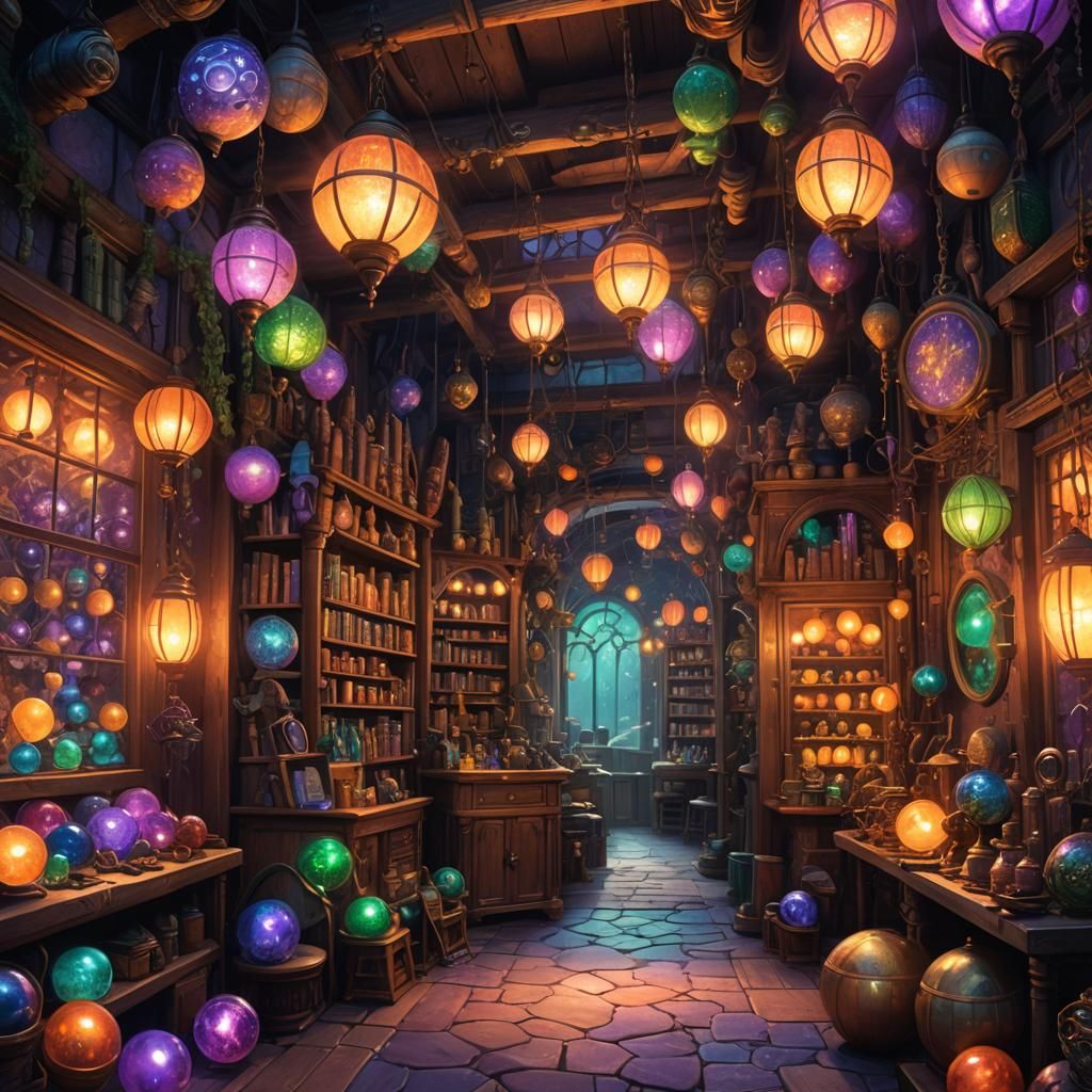 Magical Optics Shop in Deep Fantasy Style