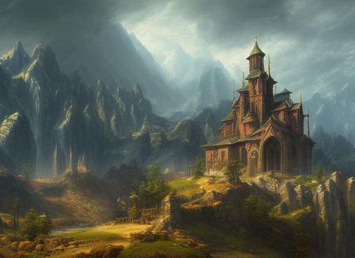 monastery in mountains