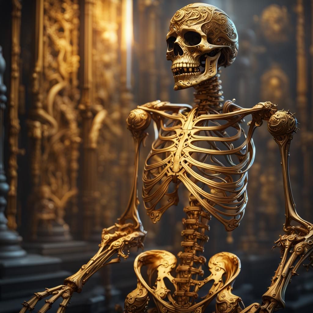 The golden skeleton.  by @undefined