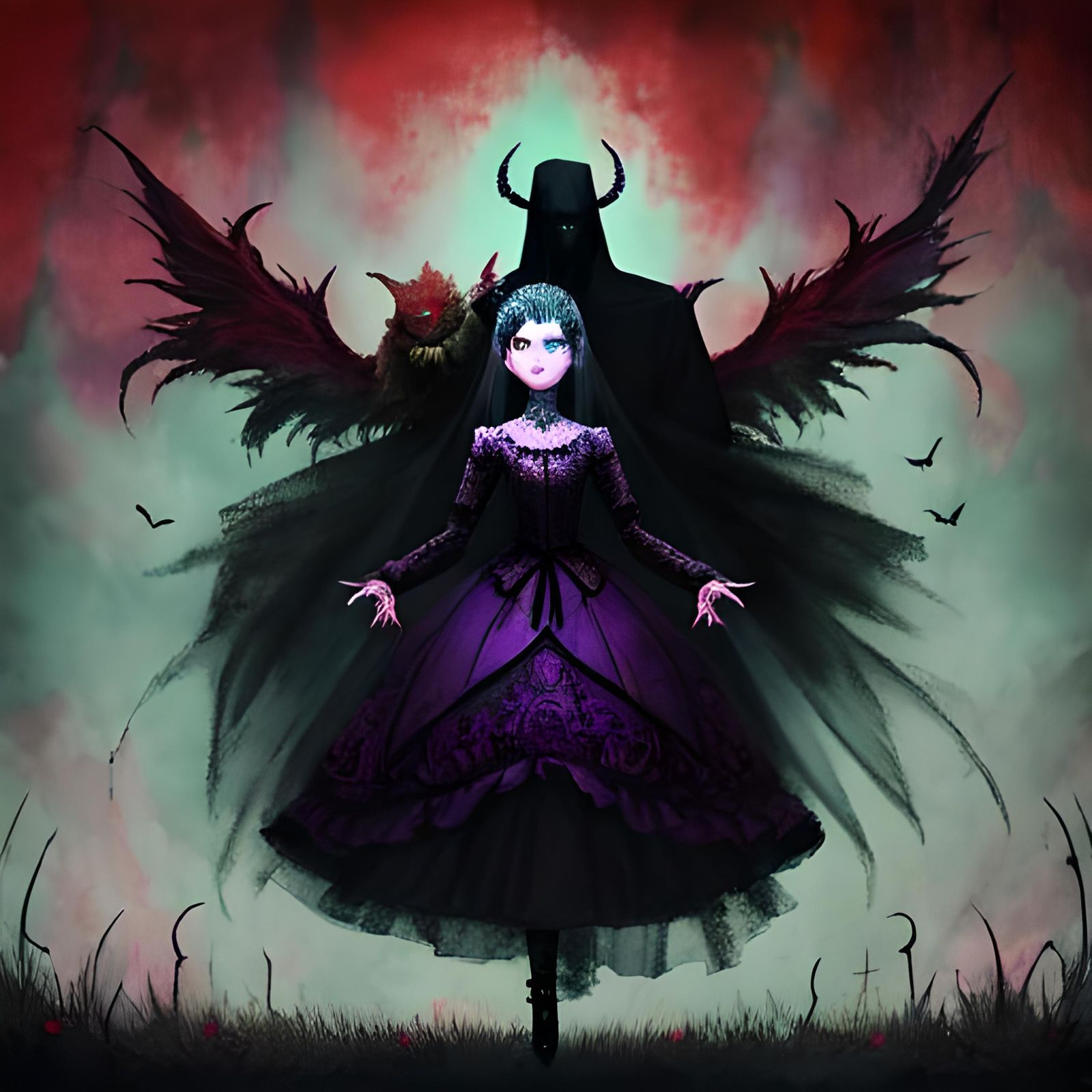 Beautiful Devil gothic art folk art mysterious colorful beautiful ...