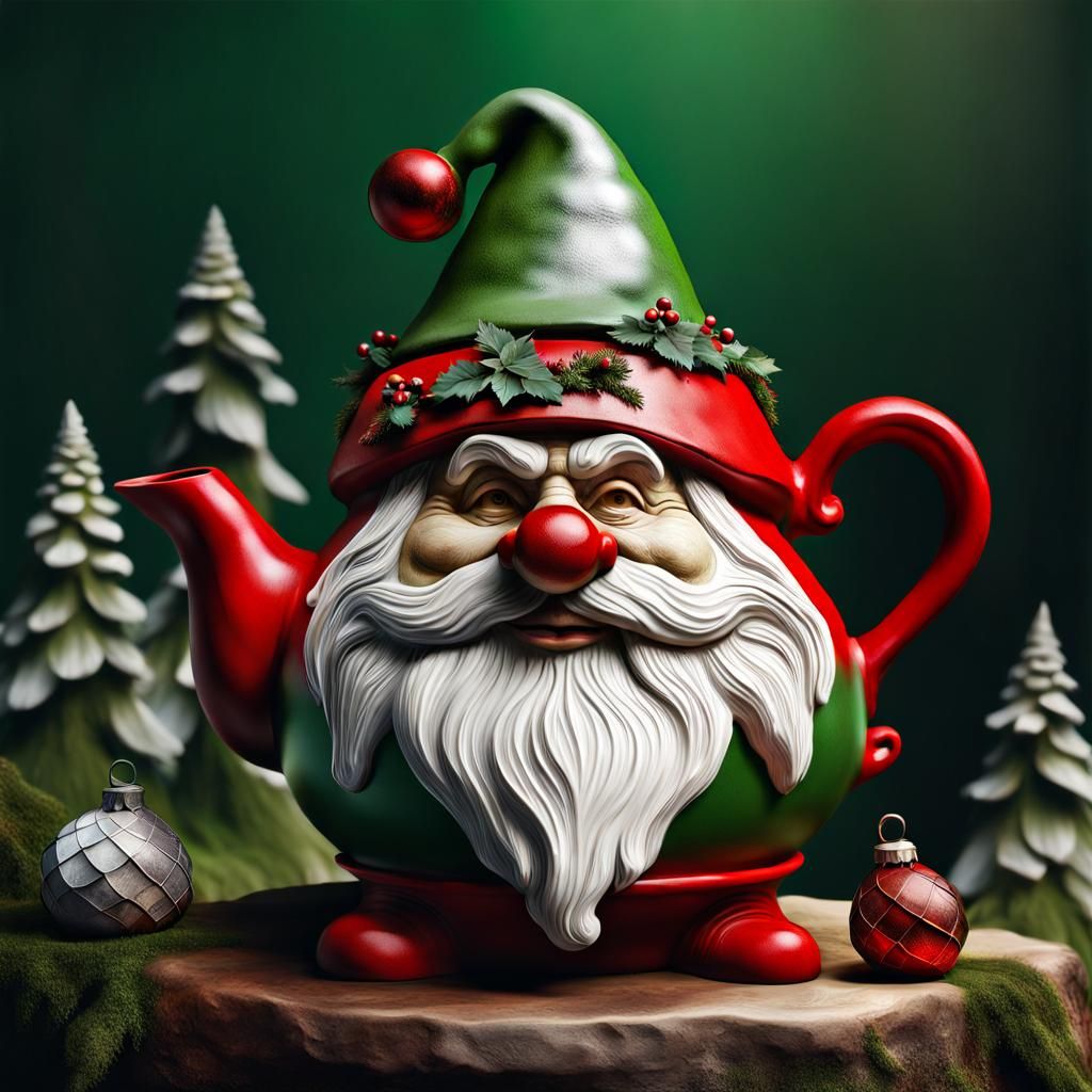 Eccentric Gnome Clay Teapot AI Generated Artwork NightCafe Creator