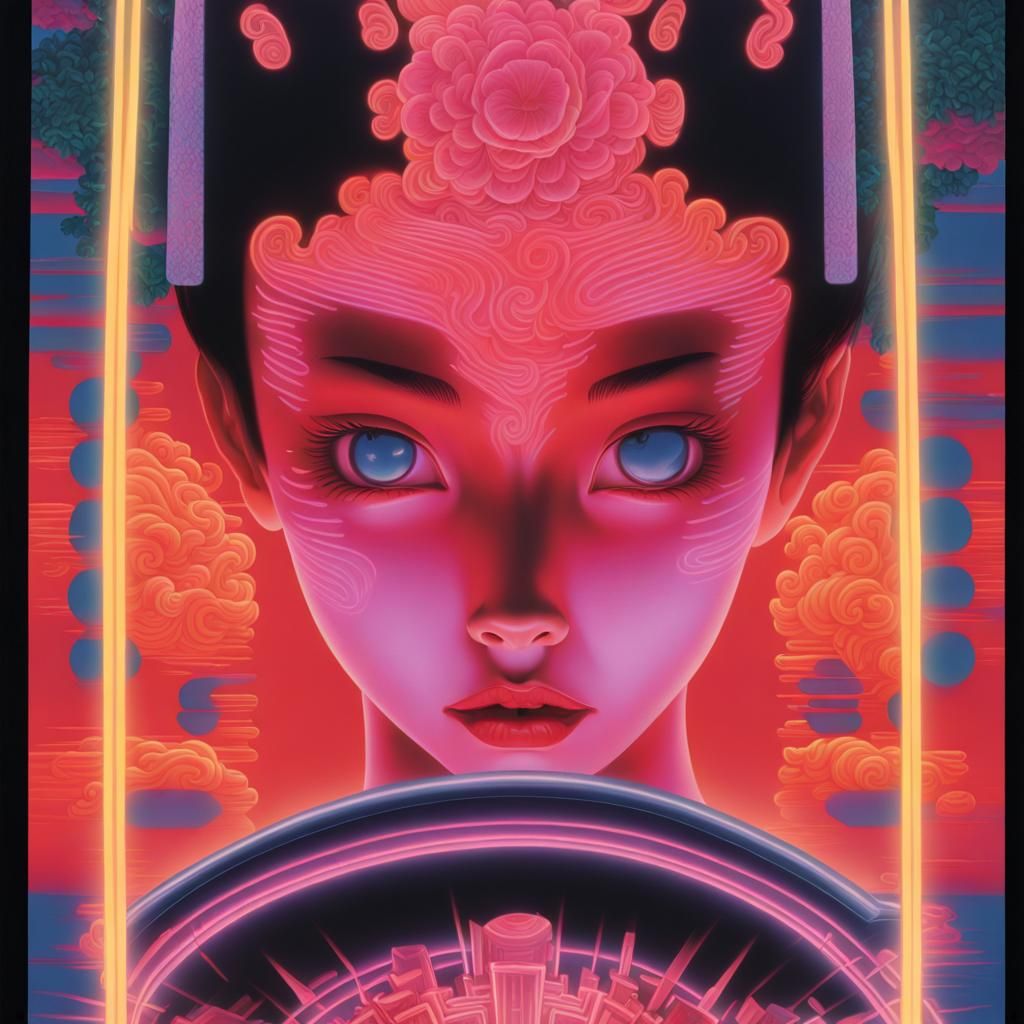 90s Japanese Neon Graphic Design Ad