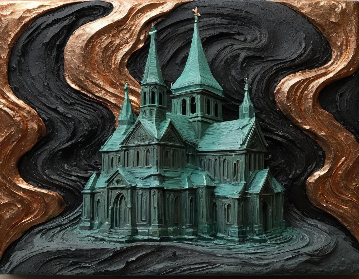Monolithic Rock-Hewn Embossed Soapstone Church