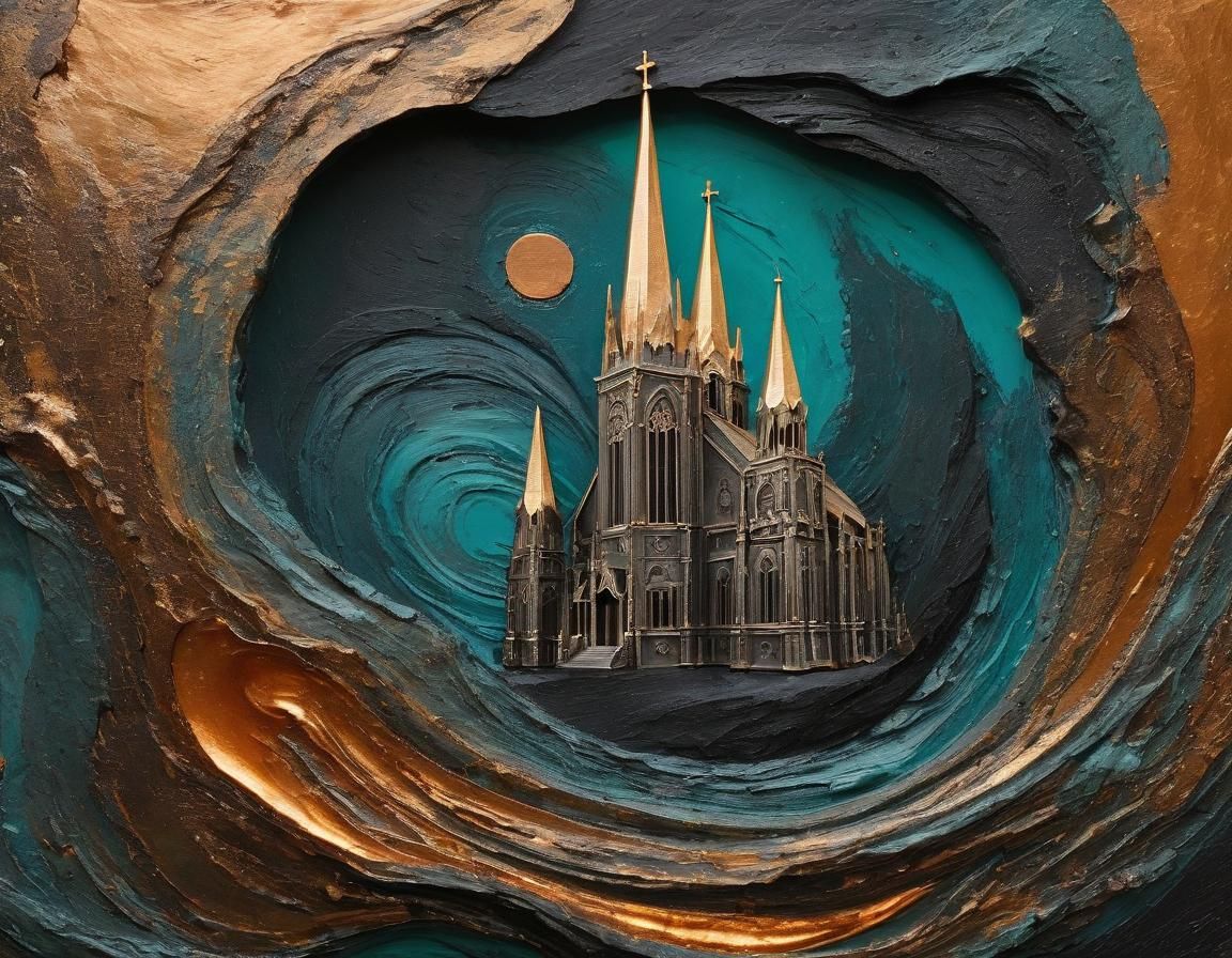 Monolithic Rock-Hewn Embossed Soapstone Church