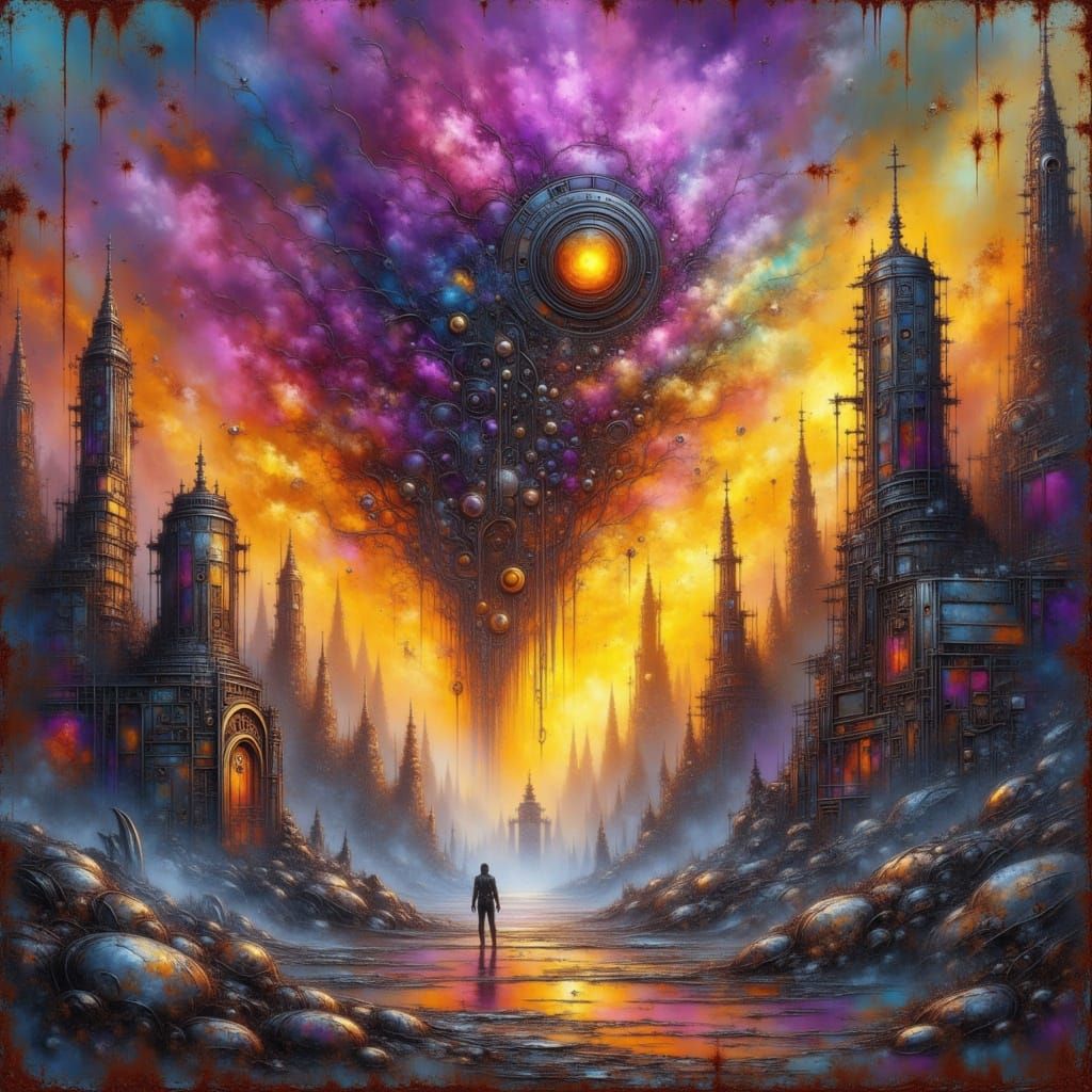 Borderlands <lora:Earth and enamel:1.0> a masterpiece, 8k resolution, dark fantasy concept art, by Greg Rutkowski, dynamic lighting, hyperde...