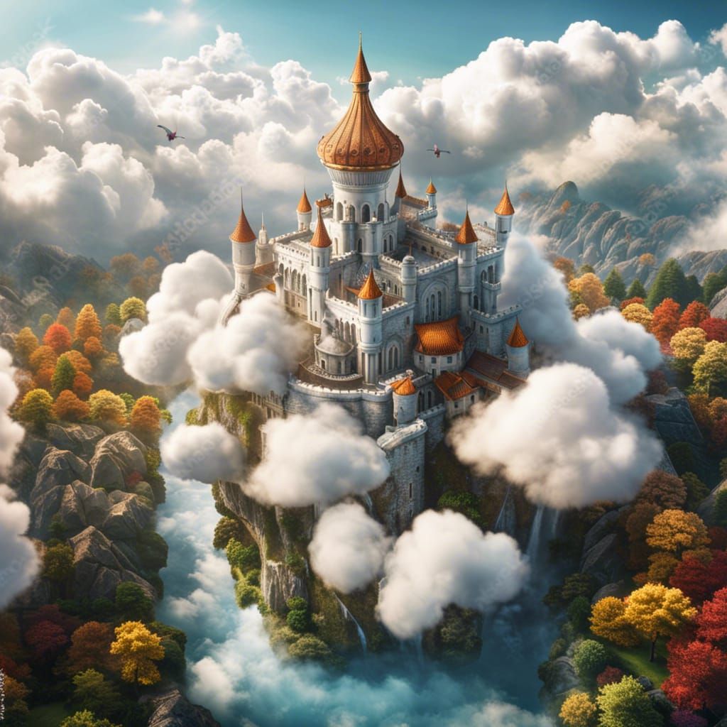 Castle in the clouds - AI Generated Artwork - NightCafe Creator