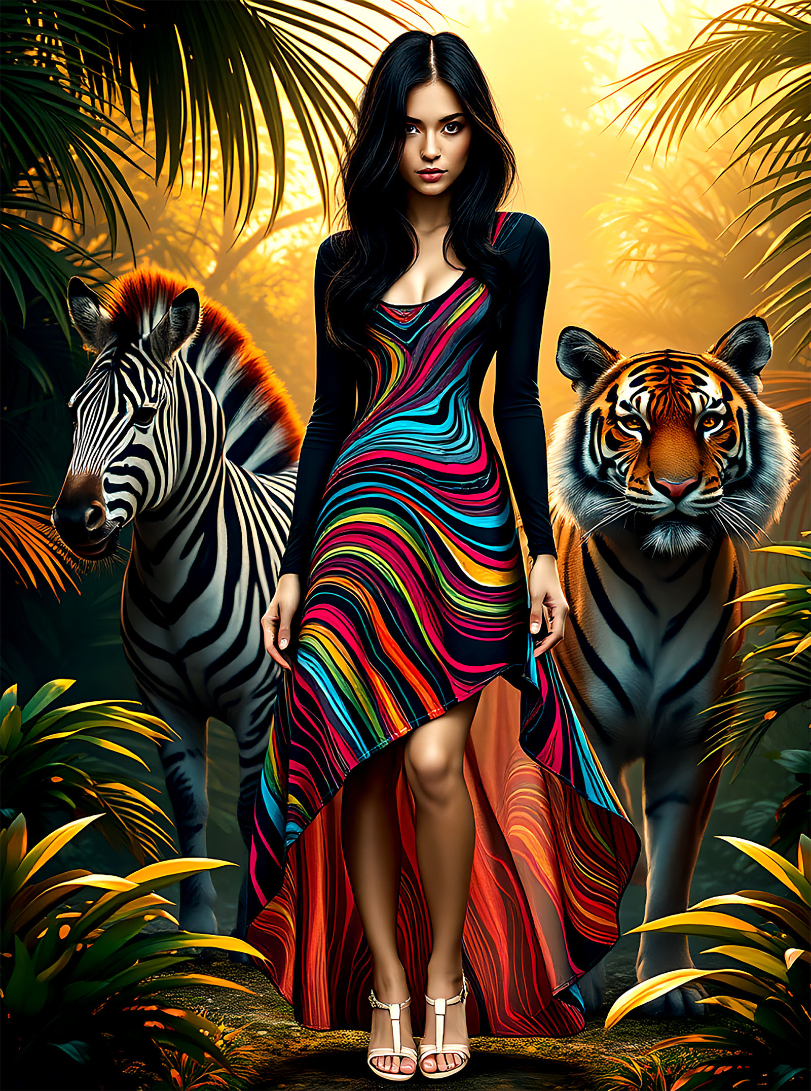 Wild Woman in Striking Stripes