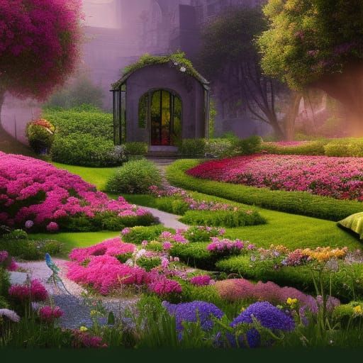 relaxing garden - AI Generated Artwork - NightCafe Creator