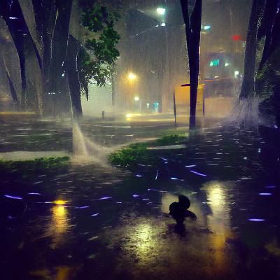 night downpour