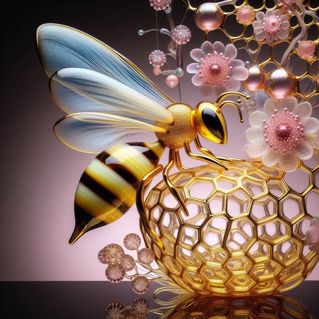 Bee made from glass