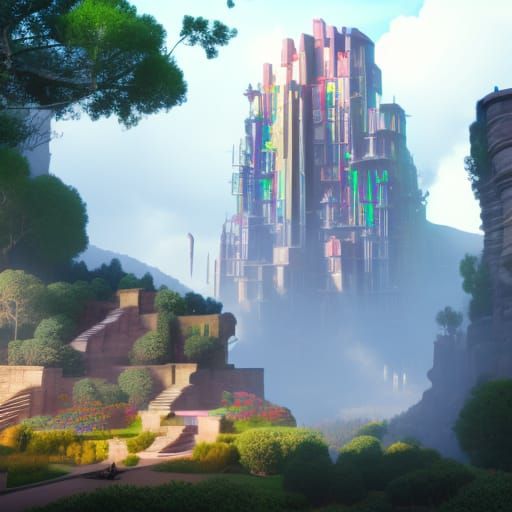 Ciber forest with colorfull