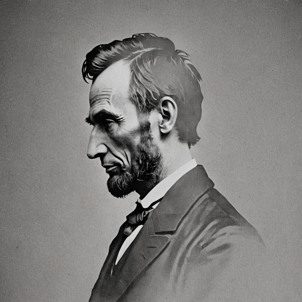 Black and white silhouette of Abraham Lincoln