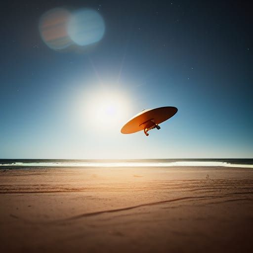 Flying saucer crashed on the beach