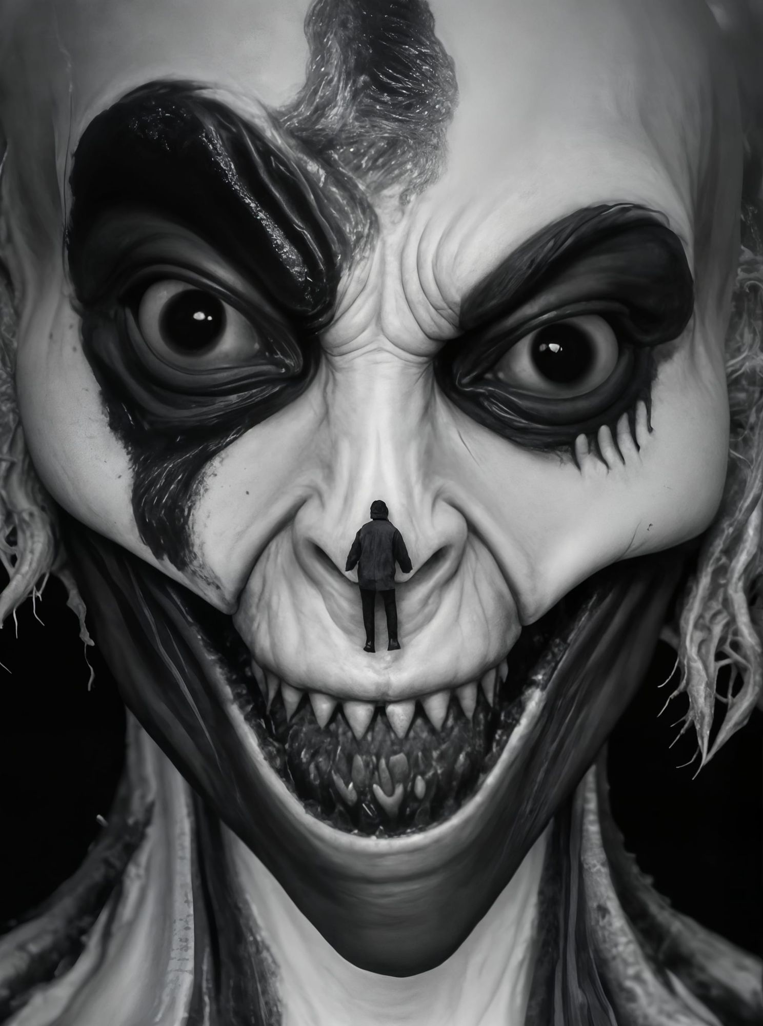 In the endless void beyond mortal comprehension, a scared man floats, trembling in fear. His heart pounds in the silent dark, his eyes wide ... - Start Image 1