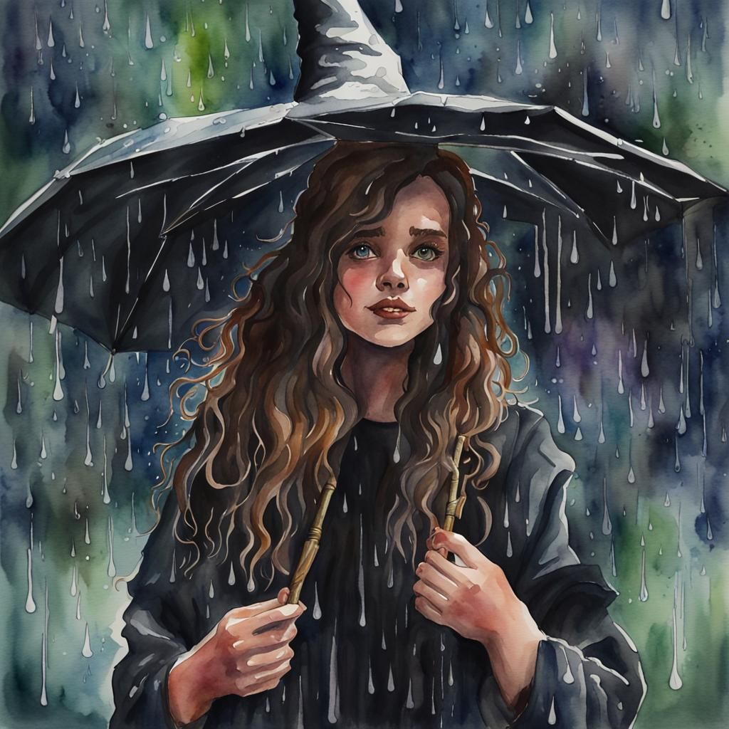 I’m just like a witched rain  watercolor painting